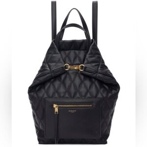 AUTH GIVENCHY SMALL DUO QUILTED BACKPACK IN BLACK